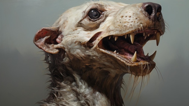 Griezelig otter hoofd illustratie met realistische details door Joshua Hoffine