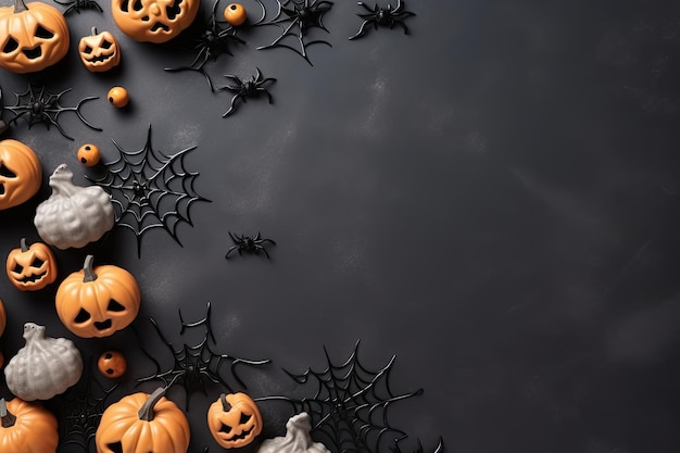 Griezelige pompoen en schedel op hout Halloween thema