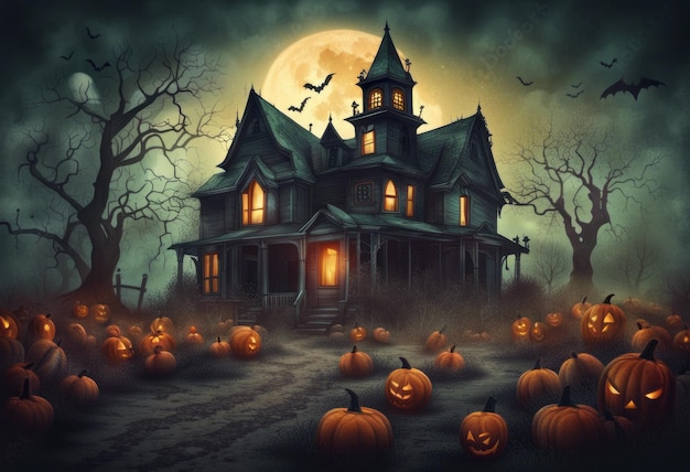 Griezelige Retro Stijl Halloween Achtergrond
