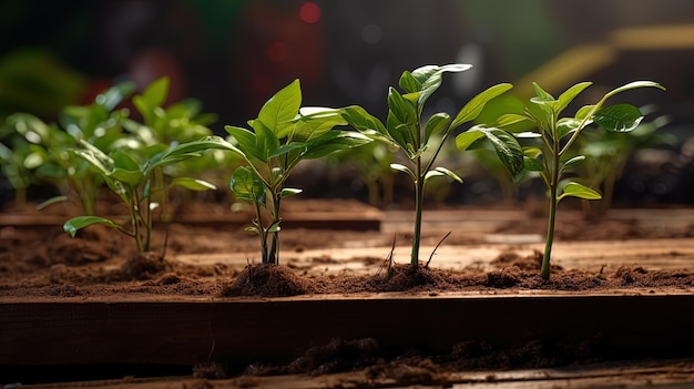 Griffel plants plant growth on boards for attaching records