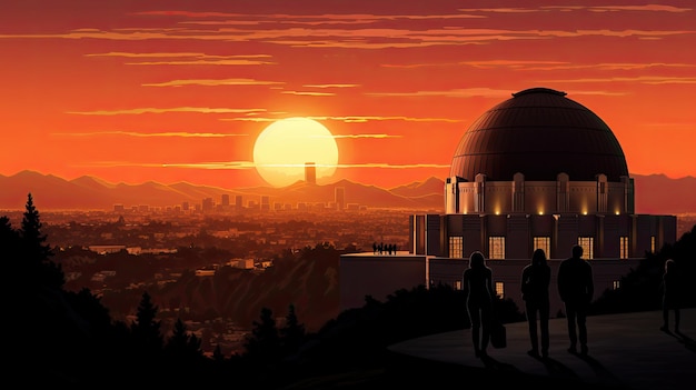 Griffith Observatory-zonsondergang in LA