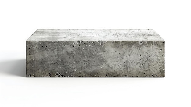 Foto grijs cementblok geïsoleerd op witte achtergrond