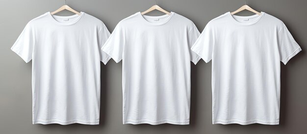 Grijze achtergrond met ruimte voor tekst op witte t-shirts