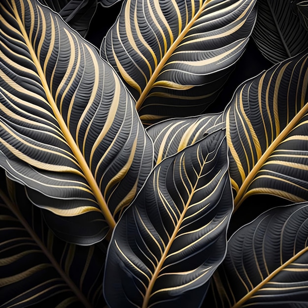 Grijze calathea lutea blad patroon achtergrond