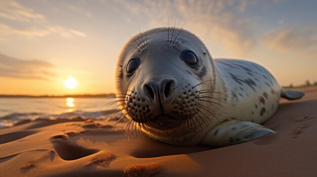 Grijze zeehonden in het wild