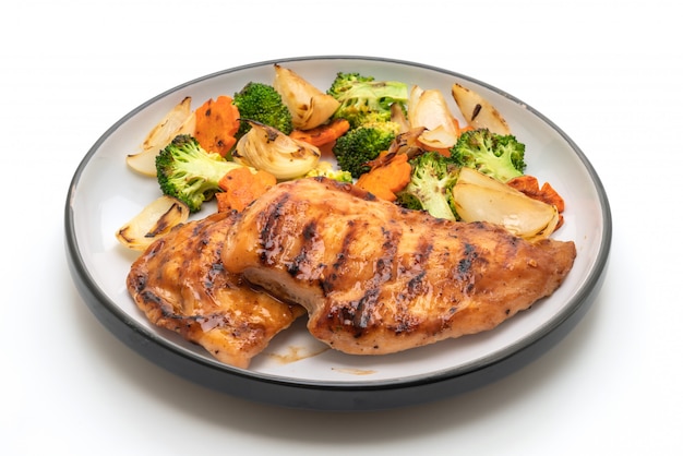 griled chicken breast steak with vegetable