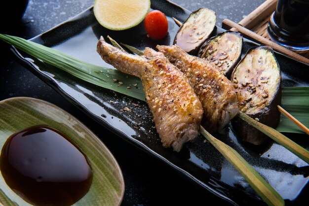 Grill chicken wing with salt seasoning.