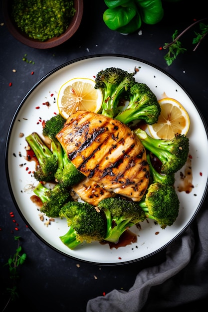 Grill Chicken with Broccoli