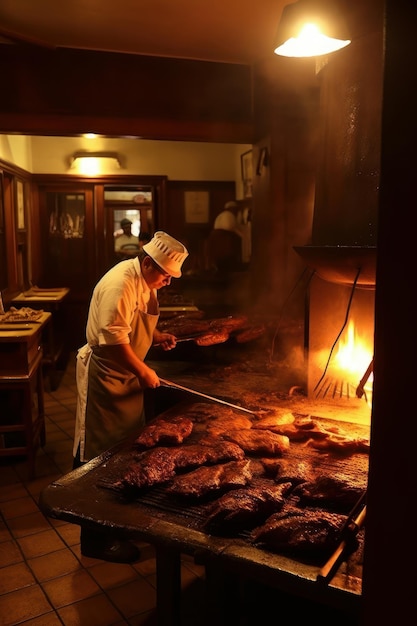 Grill from a kitchen from an Argentine restaurant