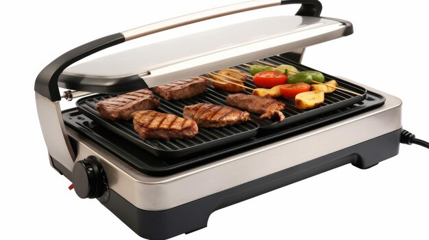 Grill met sizzling voedsel