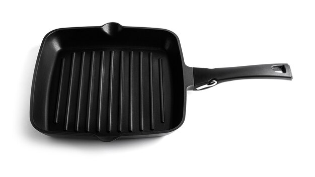 Grill pan isolated on white.