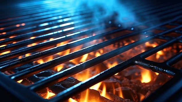 Grill Patterns with fire High quality illustration