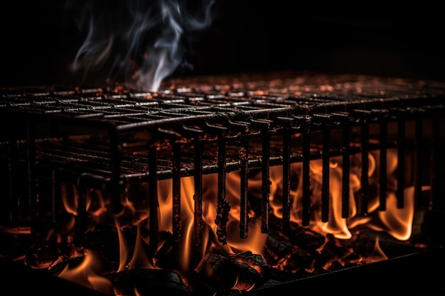 A grill with a smoke coming out of it