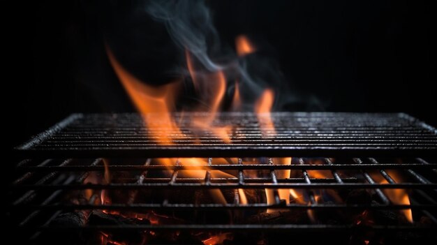 A grill with smoke coming out of it