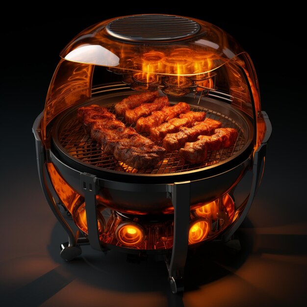 A grill with a variety of meats on it