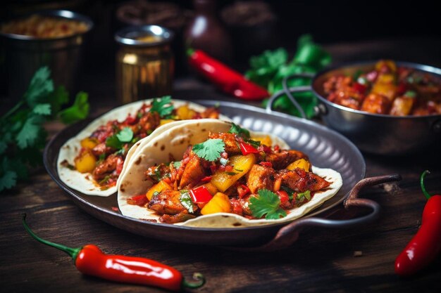 Grilled Adobo Chicken Tacos with Mango Salsa