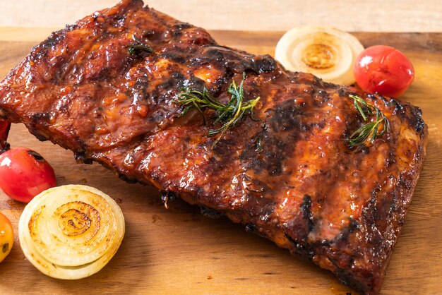 grilled barbecue pork ribs