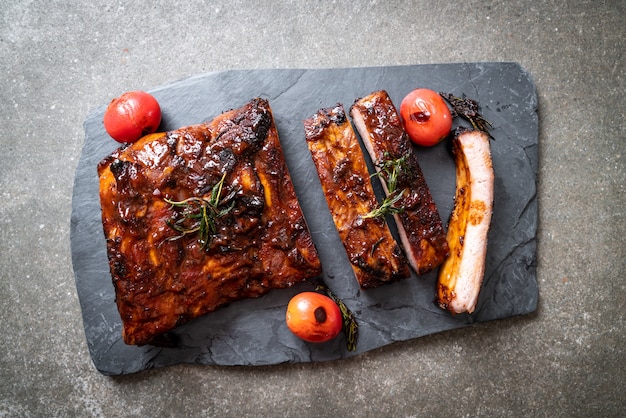 grilled barbecue pork ribs