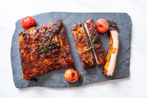 grilled barbecue pork ribs