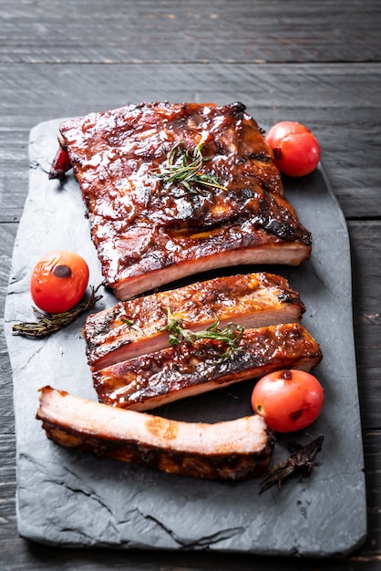 grilled barbecue pork ribs