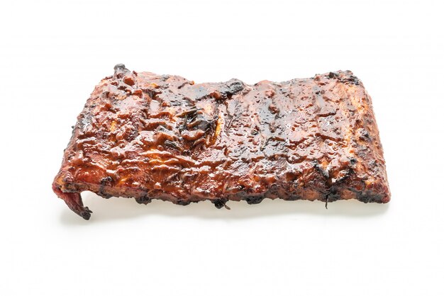 grilled barbecue ribs pork isolated on white