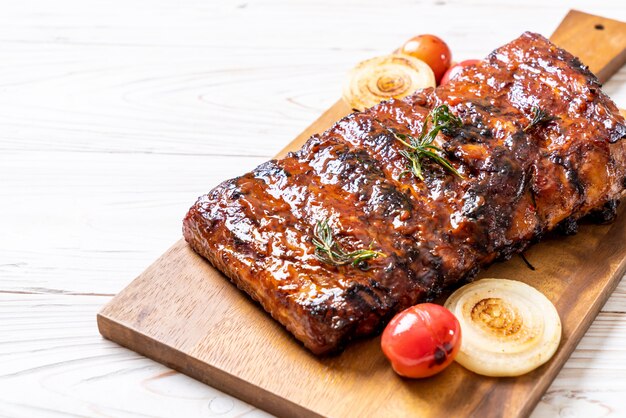 grilled barbecue ribs pork