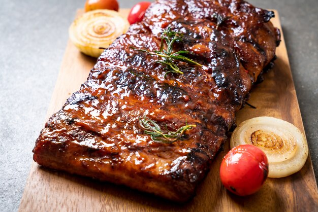 grilled barbecue ribs pork