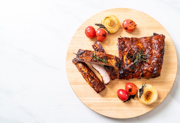 grilled barbecue ribs pork