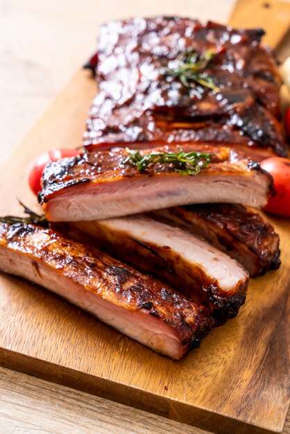 grilled barbecue ribs pork