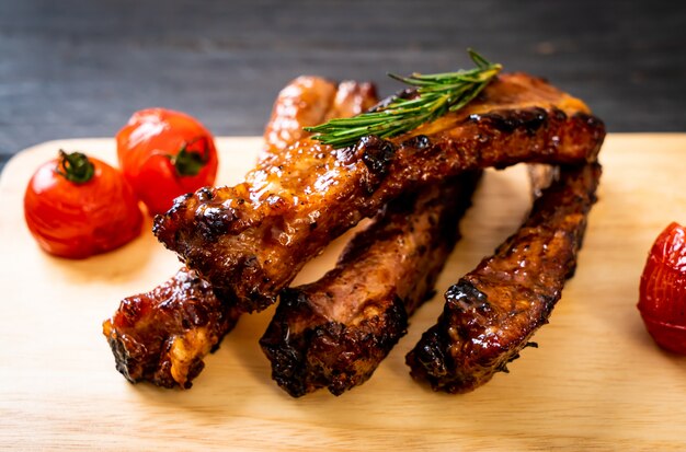 grilled barbecue ribs pork