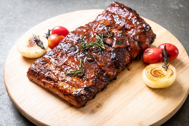 grilled and barbecue ribs pork