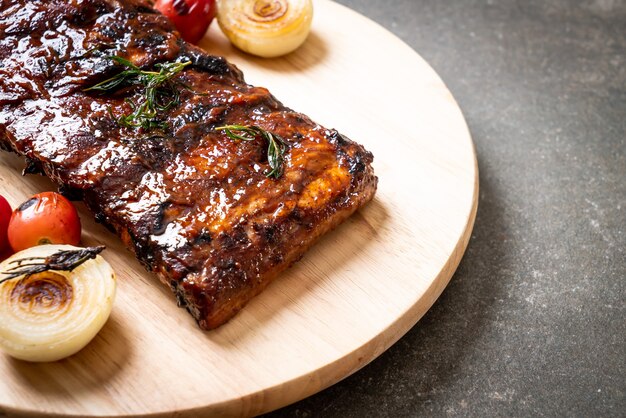 grilled barbecue ribs pork