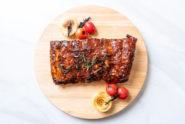 grilled and barbecue ribs pork