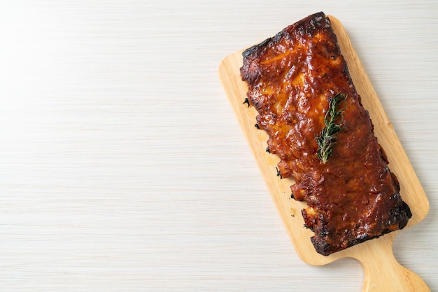 Grilled and barbecue ribs pork