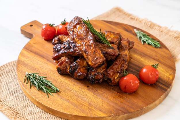 Grilled barbecue ribs pork