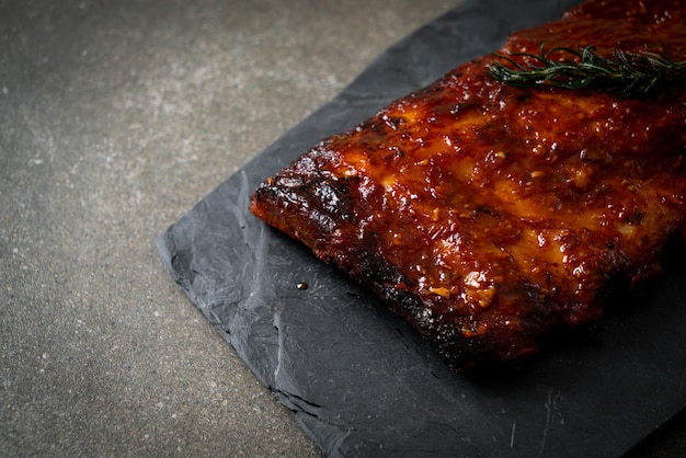 Grilled and barbecue ribs pork