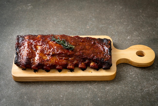 grilled and barbecue ribs pork