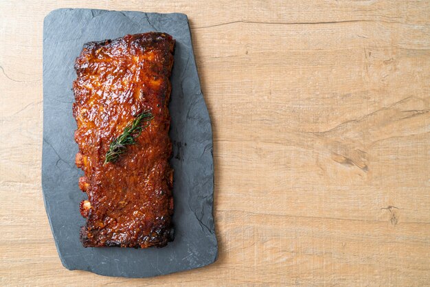 grilled and barbecue ribs pork