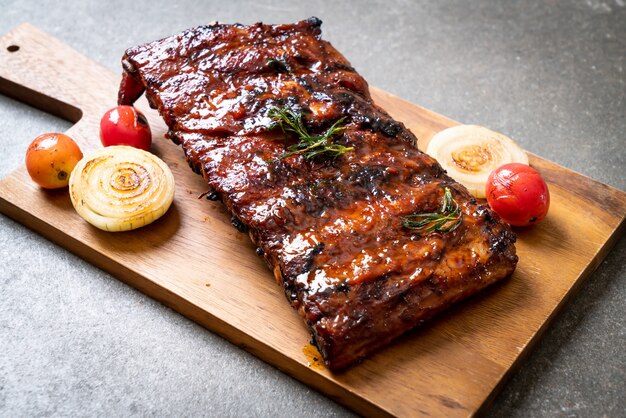 grilled barbecue ribs pork