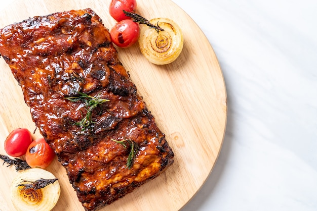 grilled barbecue ribs pork