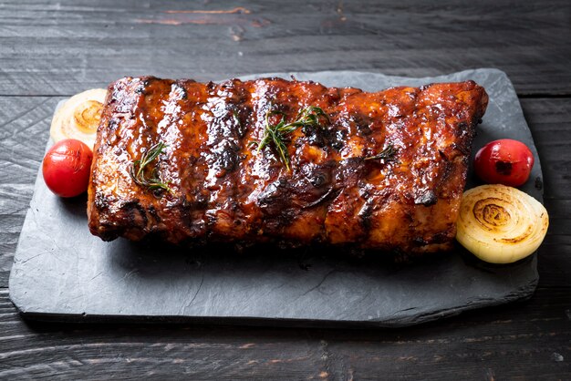 grilled barbecue ribs pork