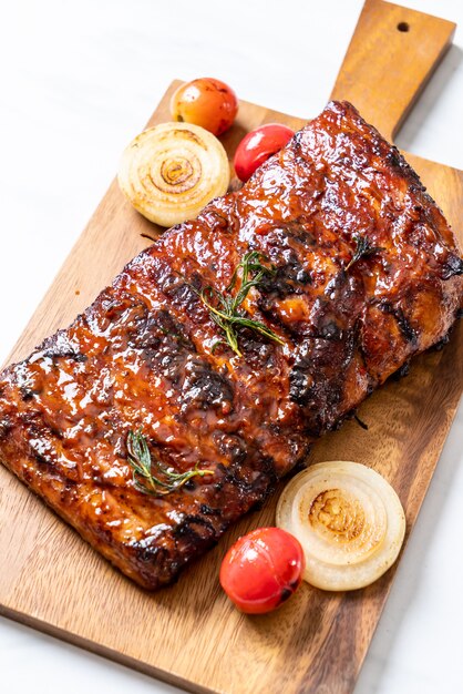 grilled barbecue ribs pork