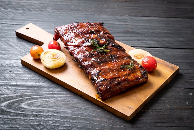 grilled barbecue ribs pork