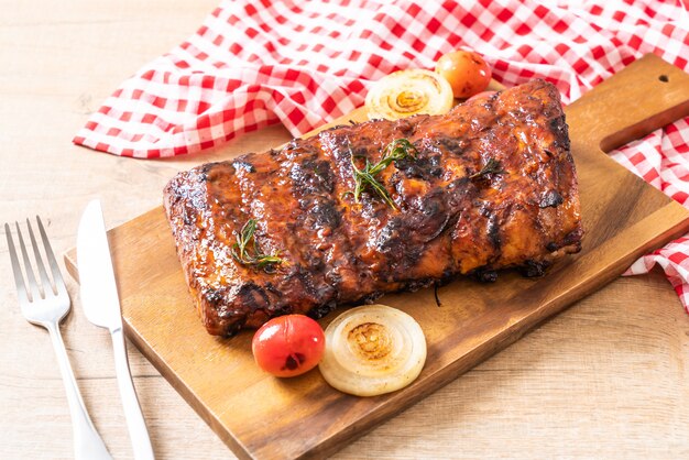 grilled barbecue ribs pork