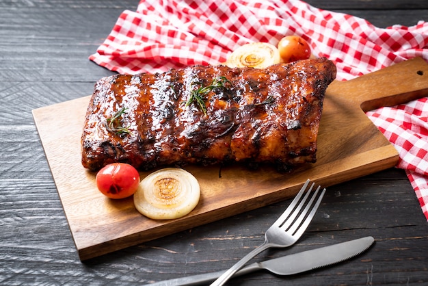 grilled barbecue ribs pork