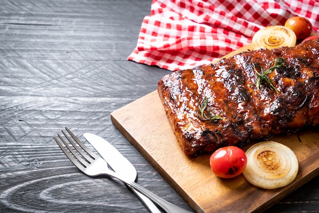 grilled barbecue ribs pork