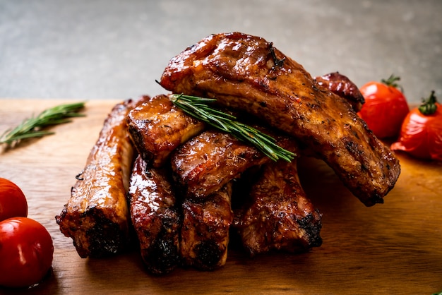 grilled barbecue ribs pork