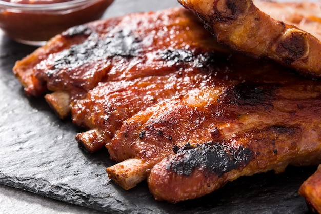 Grilled barbecue ribs