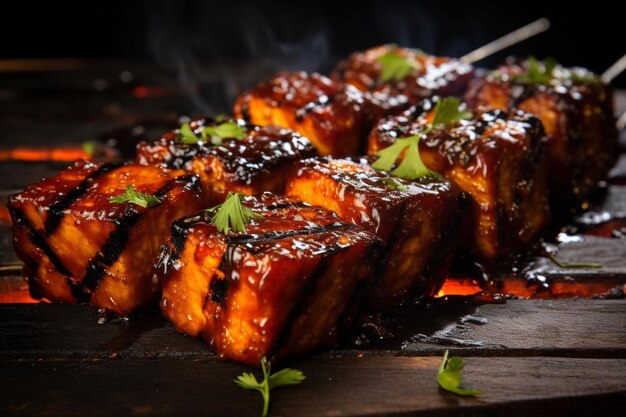 Grilled BBQ Tofu Skewers