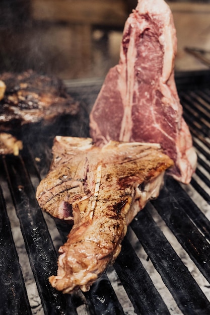 Grilled beef of excellent quality in a fancy restaurant.